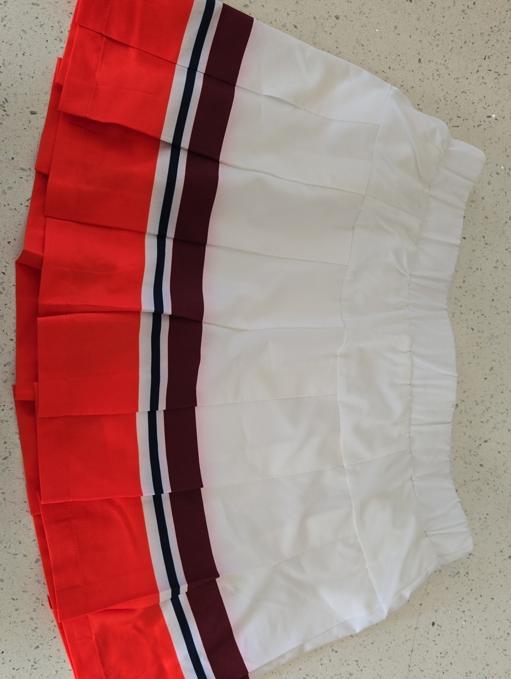 Mondetta White, Red and Burgundy Pleated Skort